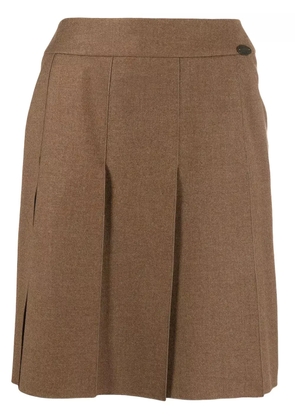CHANEL Pre-Owned 1999 high-waisted pleated miniskirt - Brown