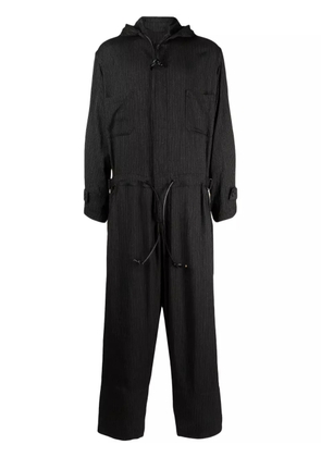Yohji Yamamoto hooded zip-up jumpsuit - Black
