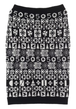 CHANEL Pre-Owned 1986-1988 intarsia-knit skirt - Black
