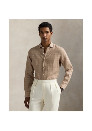 Classic Fit Plaid-Print Linen Shirt