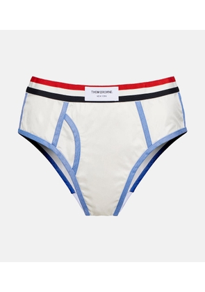 Thom Browne Oxford Stripe cotton and silk briefs