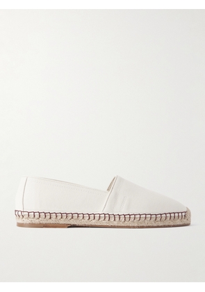 Brunello Cucinelli - Leather-Trimmed Canvas Espadrilles - Men - Neutrals - EU 41
