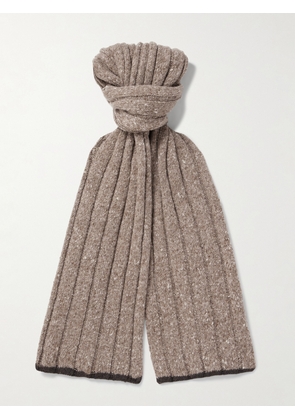 Brunello Cucinelli - Ribbed Cashmere Scarf - Men - Brown
