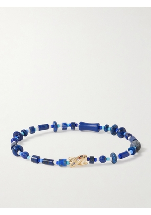 Luis Morais - 14-Karat Gold, Lapis Lazuli and Sapphire Beaded Bracelet - Men - Blue