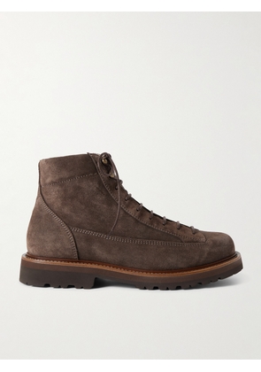 Brunello Cucinelli - Suede Lace-Up Boots - Men - Brown - EU 40