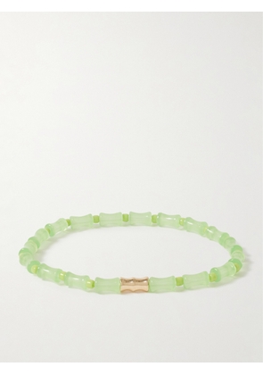 Luis Morais - 14-Karat Gold Beaded Bracelet - Men - Green