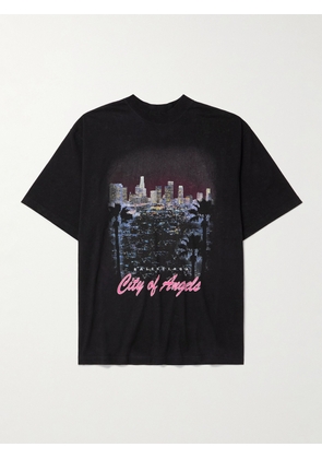 Balenciaga - Oversized Printed Cotton-Jersey T-Shirt - Men - Black - M