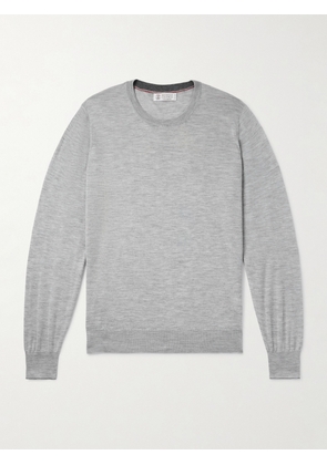 Brunello Cucinelli - Cashmere and Silk-Blend Sweater - Men - Gray - IT 46