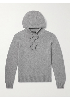 TOM FORD - Logo-Embroidered Cashmere Hoodie - Men - Gray - IT 46