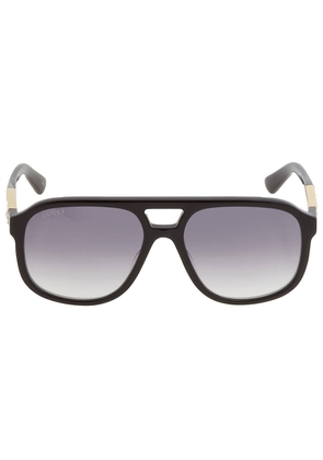 Gucci Gray Gradient Pilot Unisex Sunglasses GG1188S 002 58
