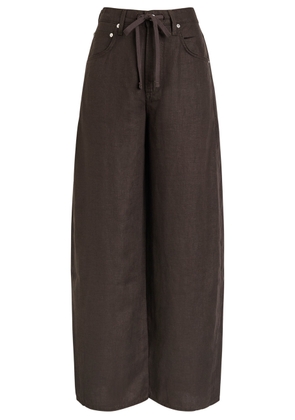 Citizens OF Humanity Brynn Drawstring Linen Trousers - Brown - 24 (W24 / UK6 / XS)