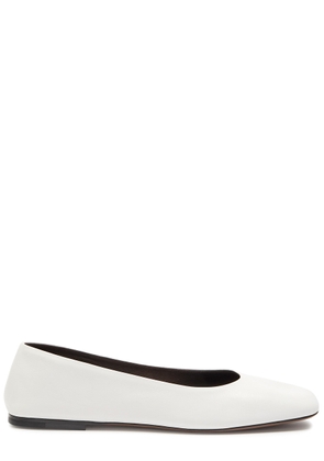 The Row Square Grained-leather Ballet Flats - White - 36 (IT36 / UK3)