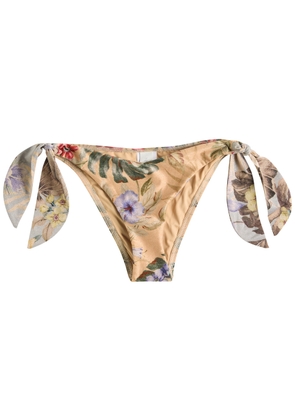 Zimmermann Coco Metallised-print Bikini Briefs - Multi Floral - 0 (UK 8 / S)