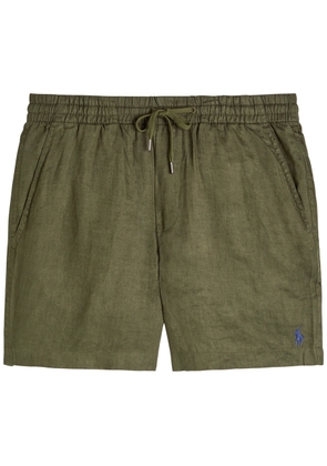 Polo Ralph Lauren Prepster Logo-embroidered Linen Shorts - Olive - XL