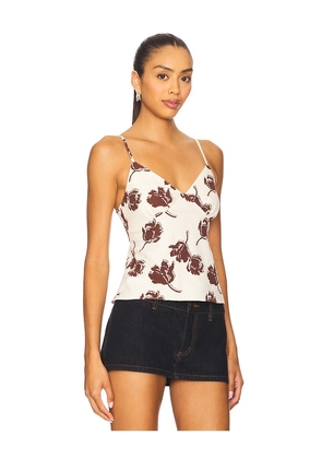 Free People x REVOLVE Susie Printed Top in Ivory. Size L. Also in M, S, XL, XS.