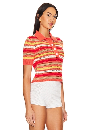 Lovers and Friends Lucia Polo Top in Red. Size L. Also in M, S, XL, XS.