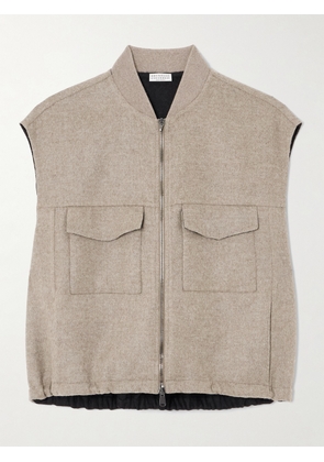 Brunello Cucinelli - Wool-flannel Vest - Neutrals - xx small,x small,small,medium,large,x large,xx large