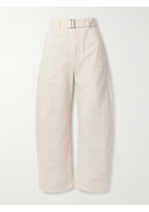 LEMAIRE - Twisted Belted High-rise Barrel-leg Jeans - Off-white - xx small,x small,small,medium,large