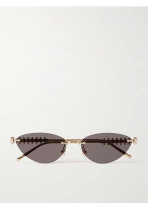 Cartier Eyewear - Clash De Cartier Rimless Cat-eye Gold-tone Sunglasses - One size