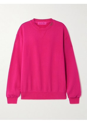The Elder Statesman - Embroidered Cotton-blend Jersey Sweatshirt - Pink - x small,small,medium,large
