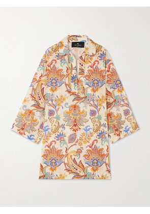 Etro - Paisley-print Cotton And Silk-blend Tunic - Cream - x small,small,medium,large,x large
