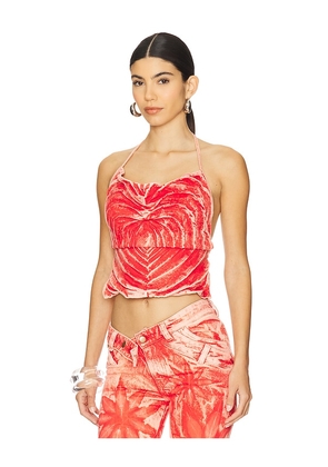 Masha Popova Love Heart Bandana Top in Red. Size L. Also in M, S.