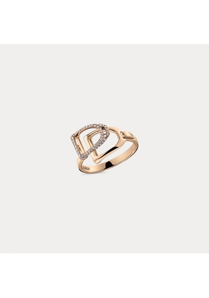 Pave Diamond Double-Stirrup Ring
