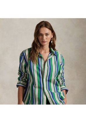 Oversize Fit Striped Cotton Shirt
