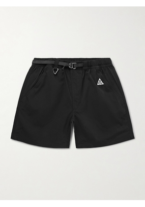 Nike - ACG Straight-Leg Belted Logo-Embroidered Shell Shorts - Men - Black - XS