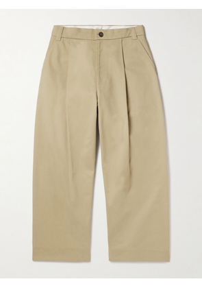 Studio Nicholson - Sorte Wide-Leg Pleated Cotton-Twill Trousers - Men - Neutrals - S