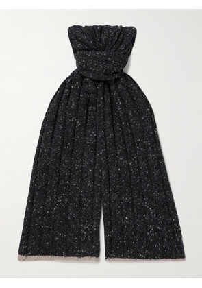 Brunello Cucinelli - Ribbed Cashmere Scarf - Men - Black