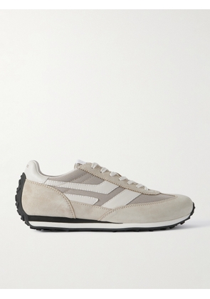 TOM FORD - Mesh and Leather-Trimmed Suede Sneakers - Men - Neutrals - EU 40