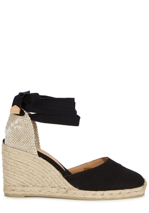 Castañer Carina 80 Canvas Wedge Espadrilles - Black - 4