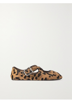 Alaïa - Criss Cross Patent-leather Trimmed Leopard-print Calf Hair Ballet Flats - Animal print - IT35,IT36,IT36.5,IT37,IT37.5,IT38,IT38.5,IT39,IT39.5,IT40,IT40.5,IT41,IT41.5