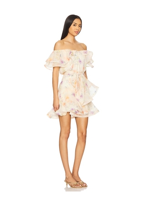 ELLIATT Livette Mini Dress in Peach. Size L. Also in M, S, XL, XS.