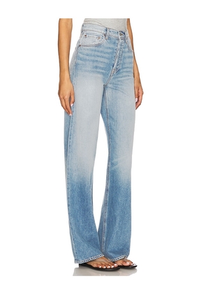 GRLFRND Brooklyn High Rise Straight Jeans in Blue. Size 24. Also in 23, 25, 26, 27, 28, 29, 30, 31, 32.