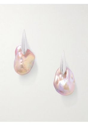 Bottega Veneta - Silver Pearl Earrings - Pink - One size
