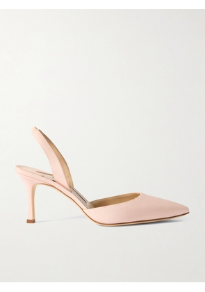 Manolo Blahnik - Carolyne 70 Silk Crepe De Chine Slingback Pumps - Pink - IT36,IT36.5,IT37,IT37.5,IT38,IT38.5,IT39,IT39.5,IT40,IT40.5,IT41,IT41.5,IT42,IT43