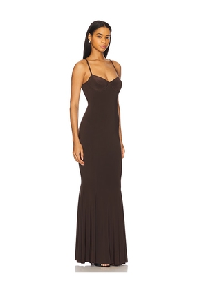 Norma Kamali Underwire Fishtail Gown in Chocolate. Size M. Also in L, S, XL, XS, XXS.
