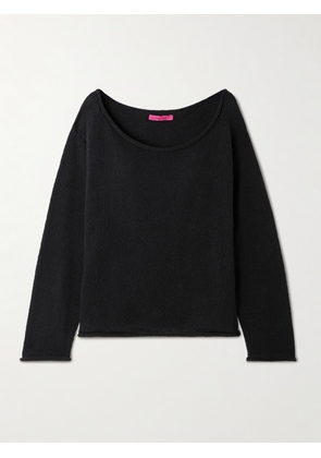 The Elder Statesman - Nora Lite Oversized Cotton Sweater - Black - x small,small,medium,large