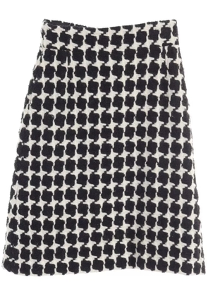 CHANEL Pre-Owned 1986-1988 checked A-line skirt - Black