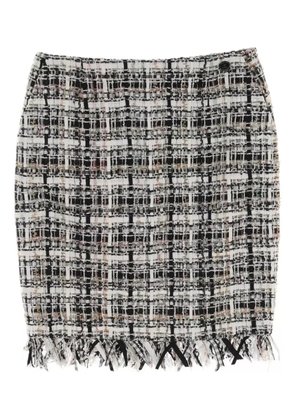 CHANEL Pre-Owned 1986-1988 tweed mini skirt - White