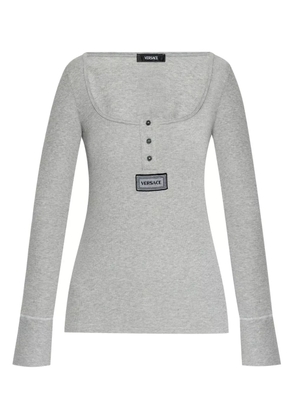Versace ribbed-knit Henley T-shirt - Grey