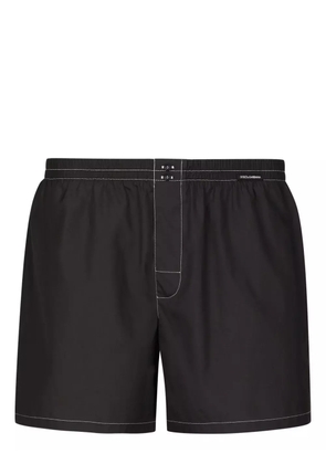 Dolce & Gabbana logo-patch cotton boxers shorts - Blue