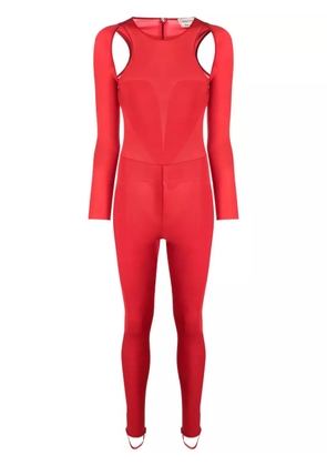 Alexander McQueen cut-out long-sleeve jumpsuit - Red