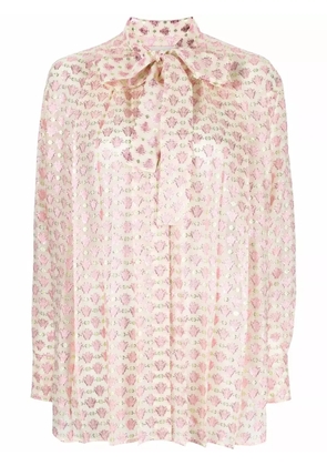 Golden Goose pussy-bow collar jacquard blouse - Neutrals
