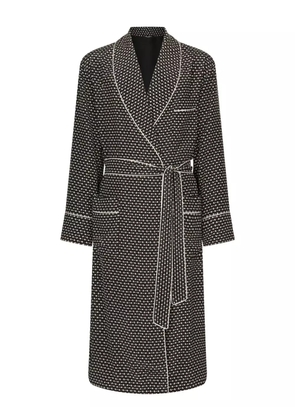 Dolce & Gabbana logo-print silk robe - Black