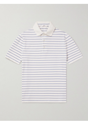 Mr P. - Golf Striped Organic Cotton-Piqué Polo Shirt - Men - Neutrals - XS