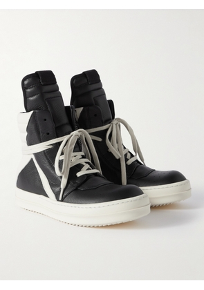 RICK OWENS KIDS - Geobasket Two-Tone Leather High-Top Sneakers - Men - Black - IT 32