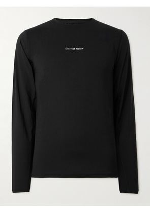 DISTRICT VISION - Aloe Perforated Logo-Print Aloe Stretch-Jersey T-Shirt - Men - Black - S
